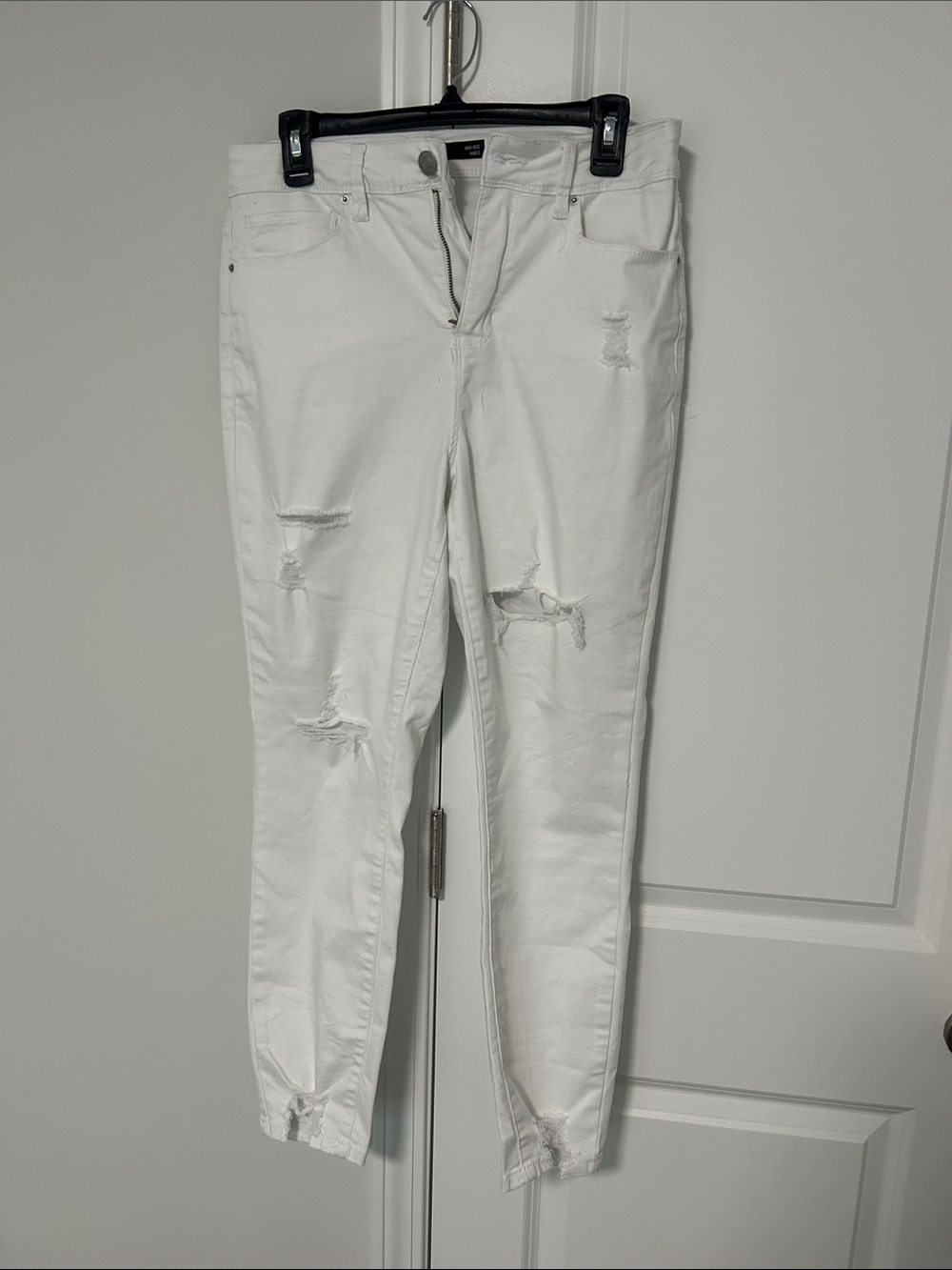 Royalty For Me White Distressed Ankle Jeans